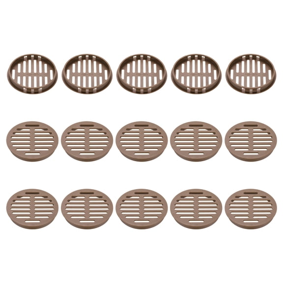 Uxcell 15pcs Round Cabinet Vent 3.15" (80mm Openings) Plastic Circular Soffit Exhaust Vent Soffit Louver Vent Mesh Hole for Bathroom Home Office Kitchen Cabinet Wardrobe, Brown