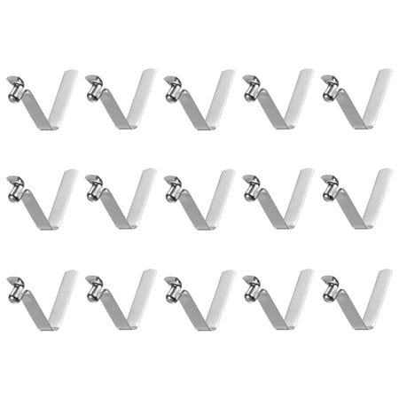 Uxcell 15pcs Single Button Kayak Paddle Snap Spring Clip 26mmx4.8mm V Shaped Hollow Lift Telescopic Locking Pole Clips