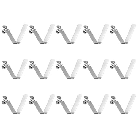 Uxcell 15pcs Single Button Kayak Paddle Snap Spring Clip 34mmx4.8mm V Shaped Hollow Lift Telescopic Locking Pole Clips