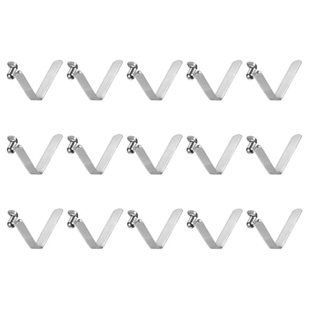 Uxcell 15pcs Single Button Kayak Paddle Snap Spring Clip 39mmx5.8mm V Shaped Hollow Lift Telescopic Locking Pole Clips