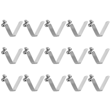 Uxcell 15pcs Single Button Kayak Paddle Snap Spring Clip 42mmx7.66mm V Shaped Hollow Lift Telescopic Locking Pole Clips