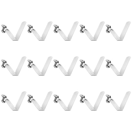 Uxcell 15pcs Single Button Kayak Paddle Snap Spring Clip 55mmx8.8mm V Shaped Hollow Lift Telescopic Locking Pole Clips