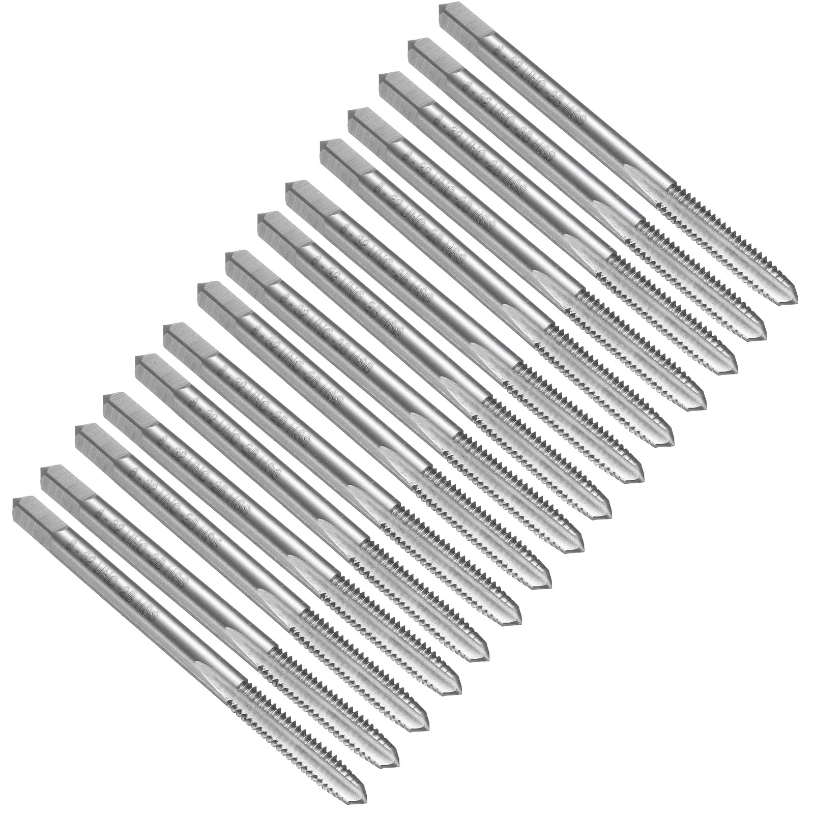 Uxcell 15pcs Straight Flute Thread Tap, 8-32 UNC AS Screw Threading ...
