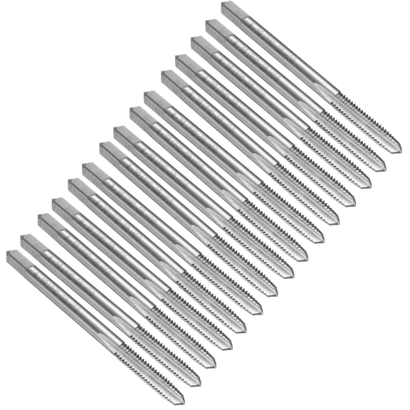 Uxcell 15pcs Straight Flute Thread Tap, 8-32 UNC AS Screw Threading Tapping Tool Machine Taps