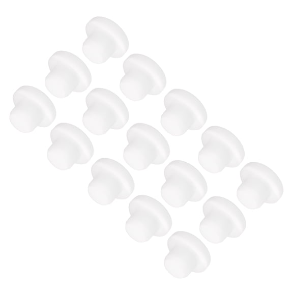Uxcell 15pcs T-Shaped Silicone Plugs 13mm 1/2" Dia Snap in Plug Seal Round White