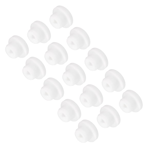 Uxcell 15Pcs T-Shaped Silicone Plugs 16mm 5/8" Dia Snap in Plug Seal Round White