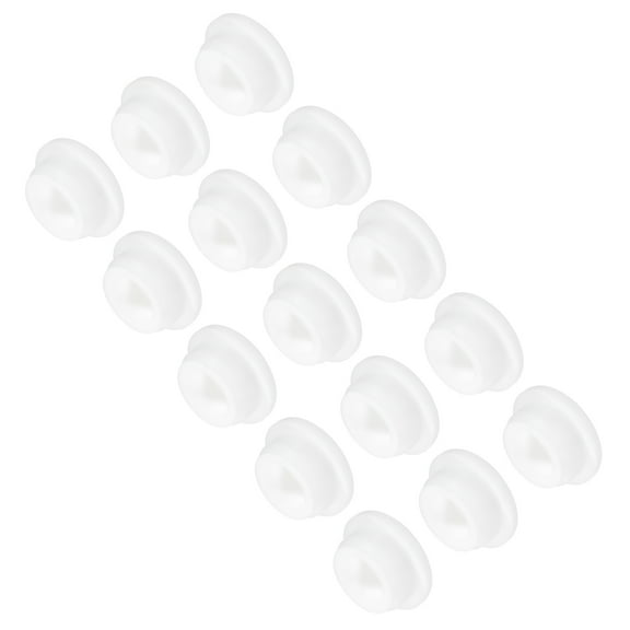 Uxcell 15pcs T-Shaped Silicone Plugs 26mm 1" Dia Snap in Plug Seal Round White