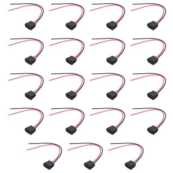 Uxcell 15pcs Type-C Female Chassis 2 Pin Wire, 5V 3A Square USB-C Female Socket to Pigtail Waterproof Terminal Extension Cable for PC, LED Lamps, Laptop 4"