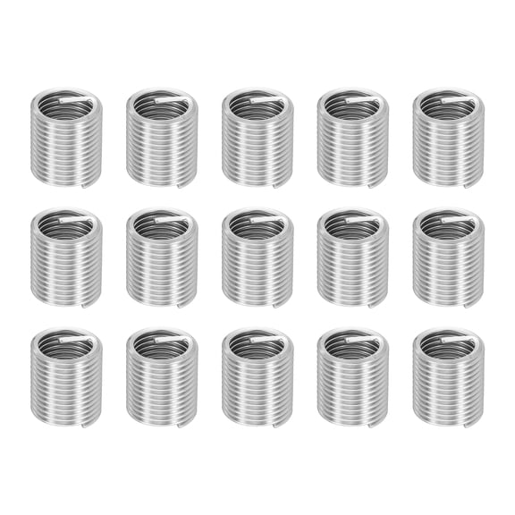 Uxcell 15pcs Wire Thread Inserts M16 x 2 x 2D Metric Helical Threaded Sleeve