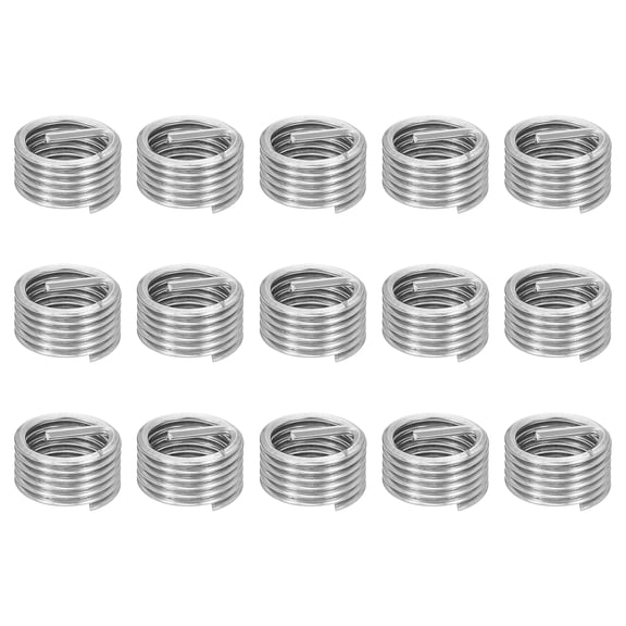 Uxcell 15pcs Wire Thread Inserts M20 x 2.5 x 1D Metric Helical Threaded Sleeve