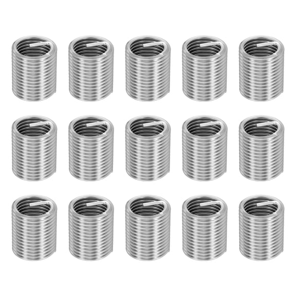 Uxcell 15pcs Wire Thread Inserts M20 x 2.5 x 2D Metric Helical Threaded Sleeve
