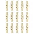 thumbnail image 1 of Uxcell 15pcs Wooden Toggle Buttons 50mm / 2" Double Hole Wood Olive Horn Sewing Buttons for Coat Sweaters Clothing DIY Craft, Natural Color, 1 of 7