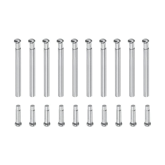 Uxcell 15x1.2mm Stainless Steel Tube Friction Pins Watch Strap Pressure Bars Pin w Rivet Ends Band Clasp Buckle 10Pack