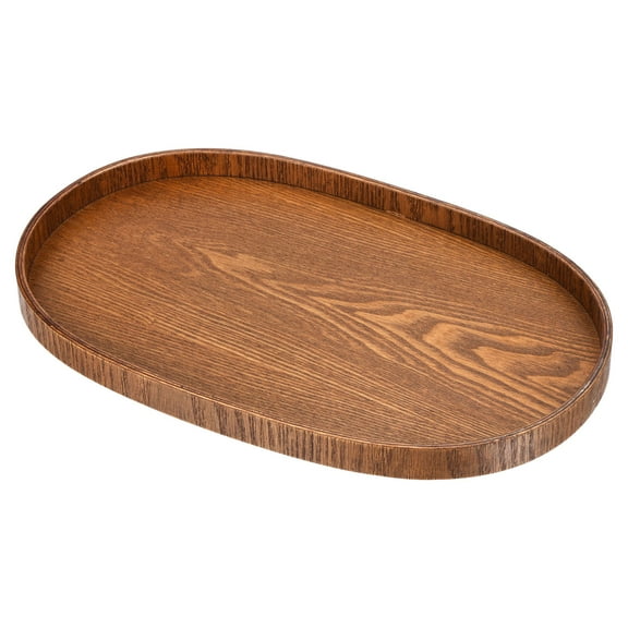 Uxcell 15"x10" Oval Wood Serving Tray Decorative Platter Home Kitchen Candle, Brown