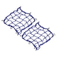 thumbnail image 1 of Uxcell 15x15" Extendable Motorcycle Cargo Net Luggage Debris Tie Down Net with Hooks Blue 2 Pack, 1 of 6