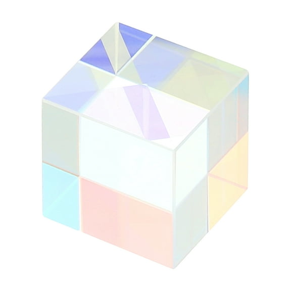 Uxcell 15x15x15mm Glass Prism Cube, Mini Optical X-Cube RGB Prism Cube for Physics Teaching, Clear
