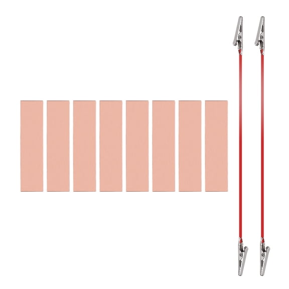 Uxcell 15x60mm Copper Anode Sheet, 8 Pack Pure Copper Strip (99.995% Pure) 1mm Thick Plate Electrode Set with Alligator Clips Cables for Electroplating Plating Experiment