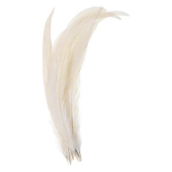 Uxcell 16-18 Inch Rooster Feathers, 10 Pack Bulk Natural Feathers for Crafts Style 1, White