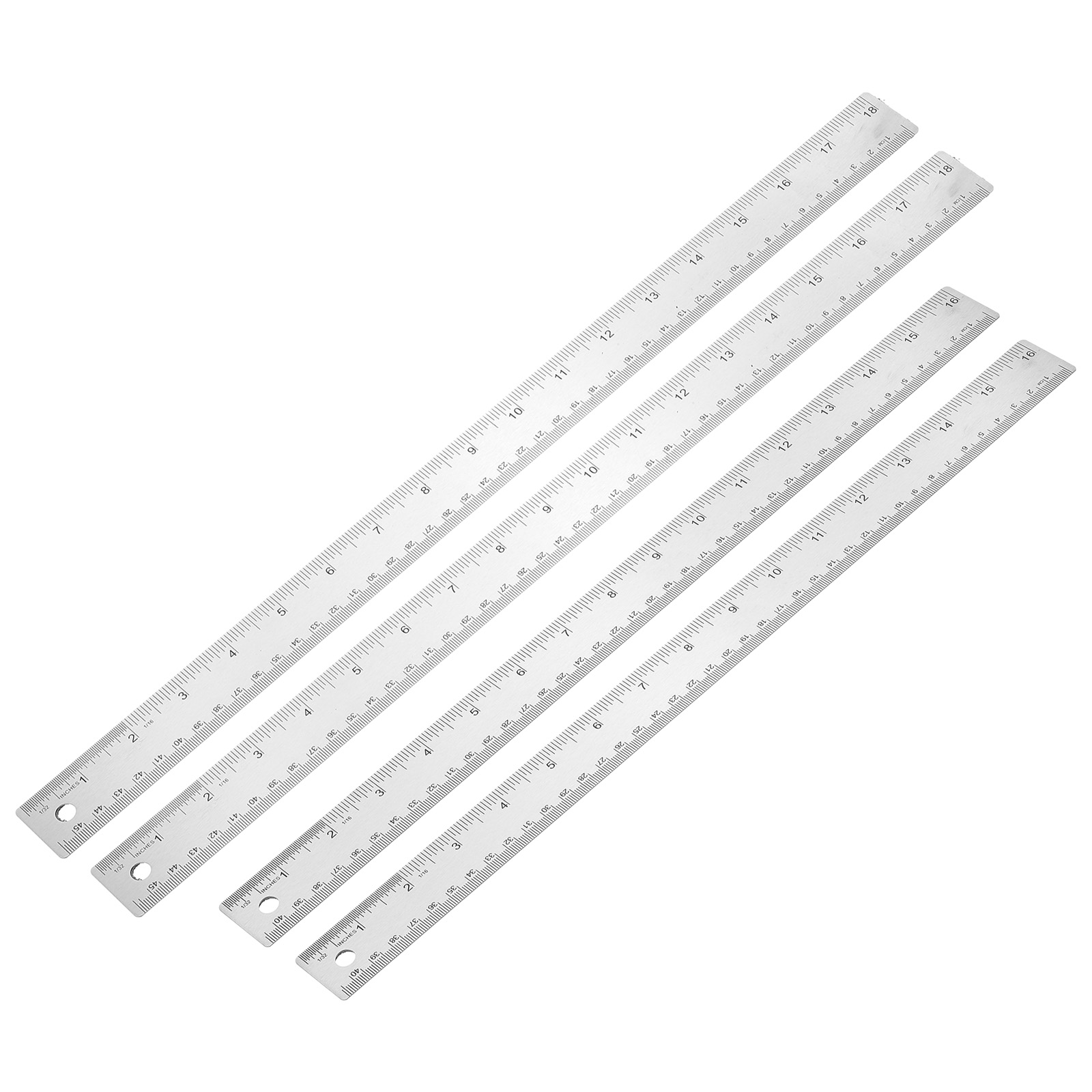 Metal Ruler Per 16 Uxcell 16, 18 Inch Stainless Steel Straight Ruler, 4 Pcs Cork Backing ...