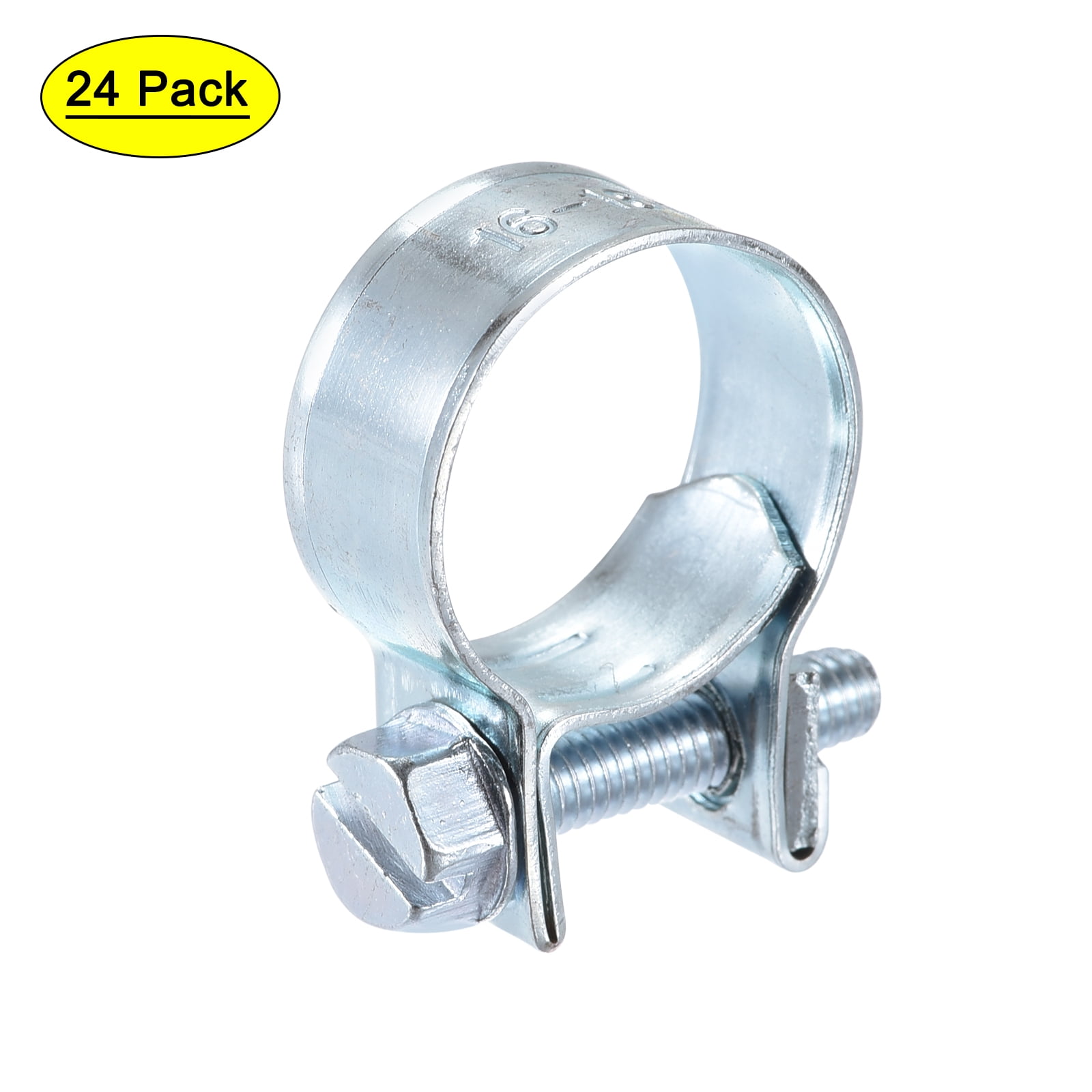 Uxcell 16-18mm Mini Fuel Injection Hose Clamp Zinc Plated Steel Fuel ...