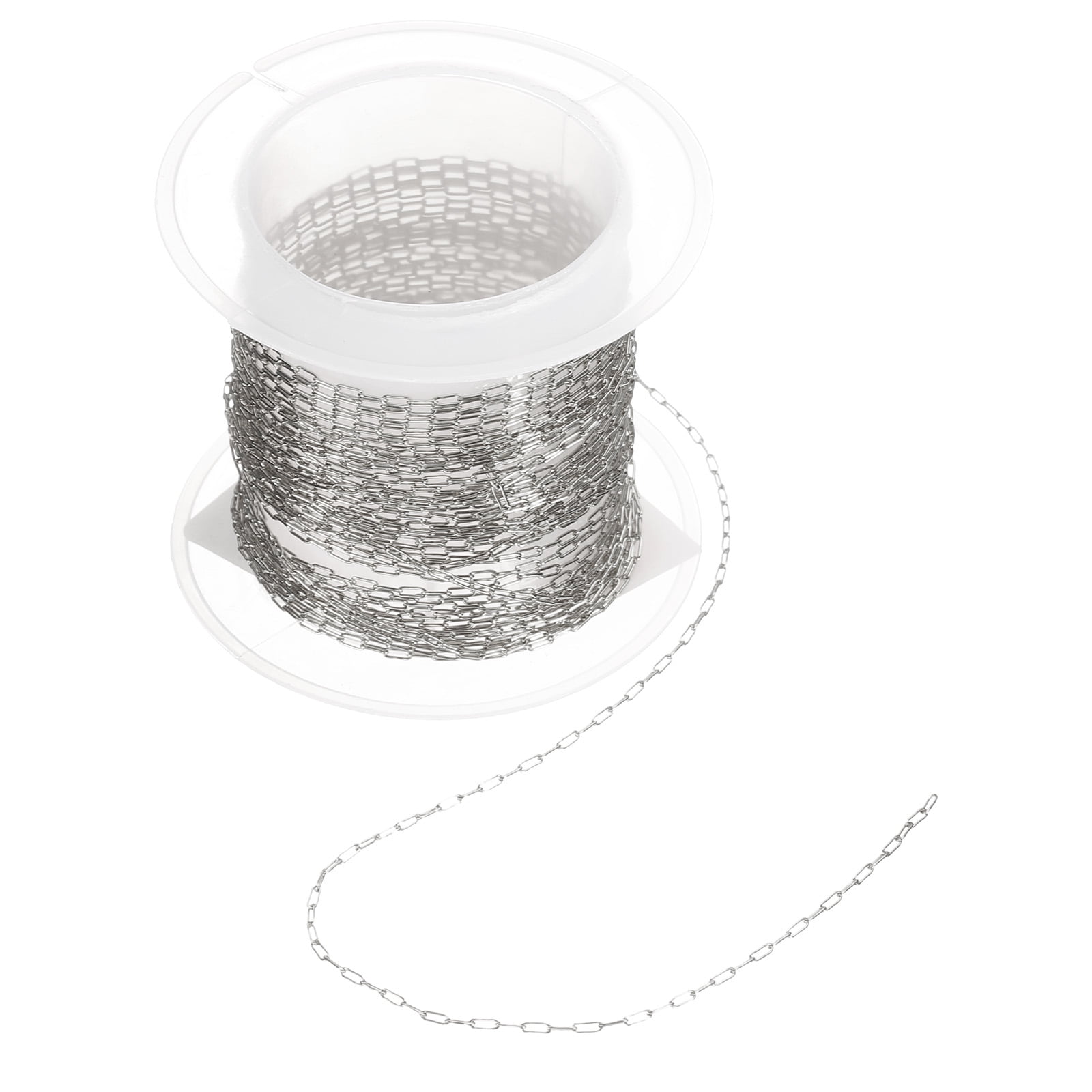 Uxcell 16.4 Feet/5 Meter Stainless Steel Curb Chain, 1mm Cuban Link ...