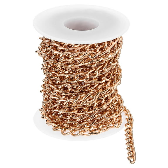 Uxcell 16.4 Feet Aluminum Oval Link Chain, 9x6x1.5mm, Rose Gold