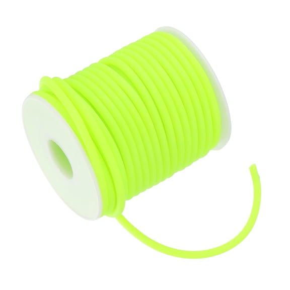 Uxcell 16.4 Yards Hollow Pipe Tubing Rubber Cord 4mm Knitting Barber Cord Jewelry Silicone Hollow Cords for Necklaces Bracelets Knitting DIY Crafts Beading, Bright Yellow