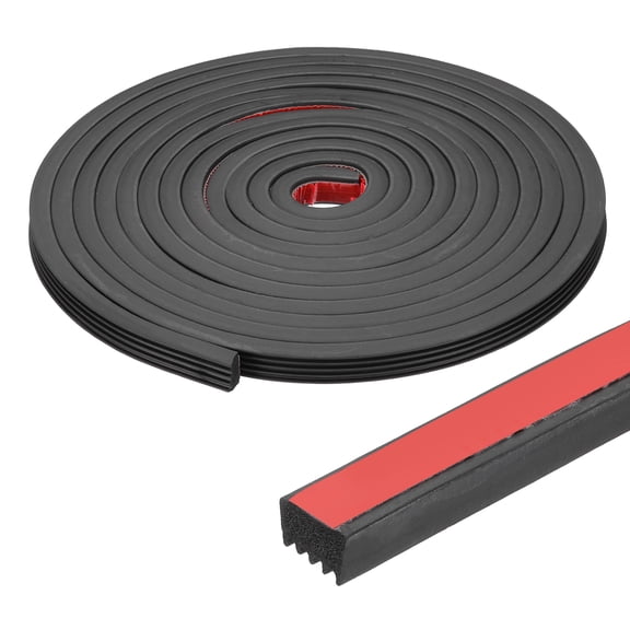 Uxcell 16.4 ft Ribbed Rubber Seal Strip, Self-Adhesive EPDM Foam Weather Stripping for Boat, RV, Auto, Truck, Marine
