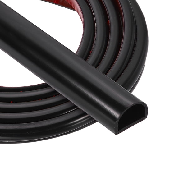 Uxcell 16.4FT Silicone D Shape Weather Stripping, Self Adhesive Doors Seals, Black