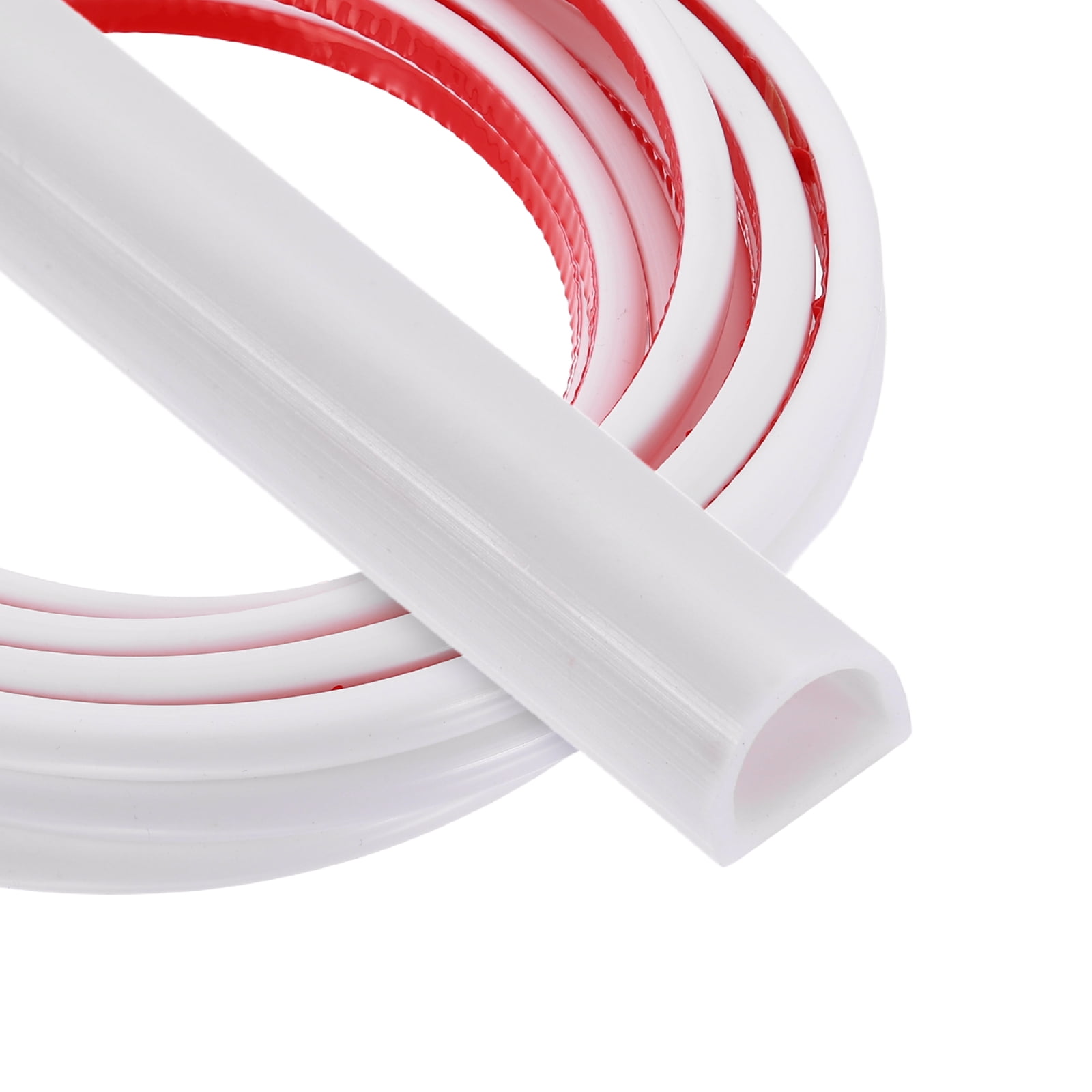 Uxcell 16.4FT Silicone D Shape Weather Stripping, Self Adhesive Doors Seals, White