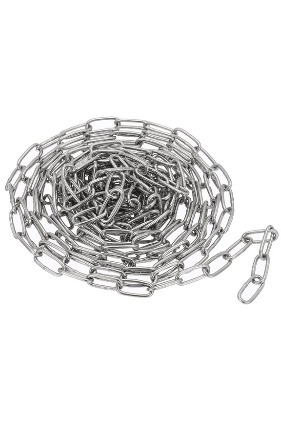 16.4FT x 2/7" x 0.06" 304 Stainless Steel Link Chain Metal Chain Small Link Proof Coil Chain Utility Chain