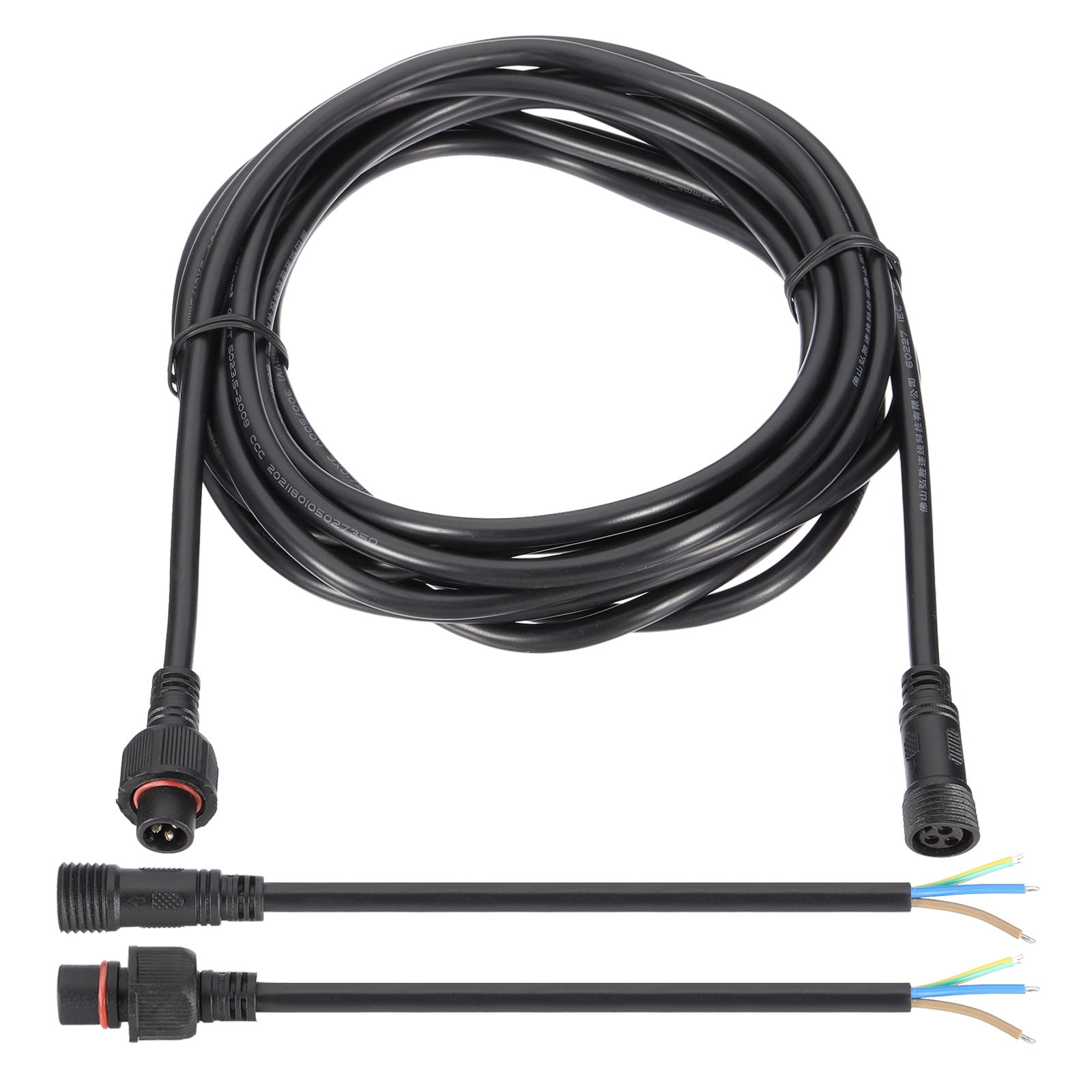 PATIKIL 9.84Ft 2-Pin Waterproof Extension Cable - 18AWG For LED Strips, Black