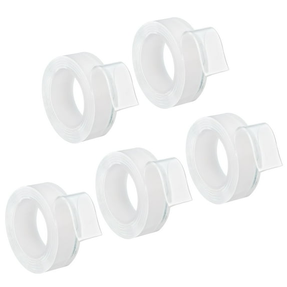 Uxcell 16.4Ft/196" Length 0.8" width Double Sided Tape, 5 Pack Clear Mounting Tape Removable 2mm Adhesive Tape 2mm