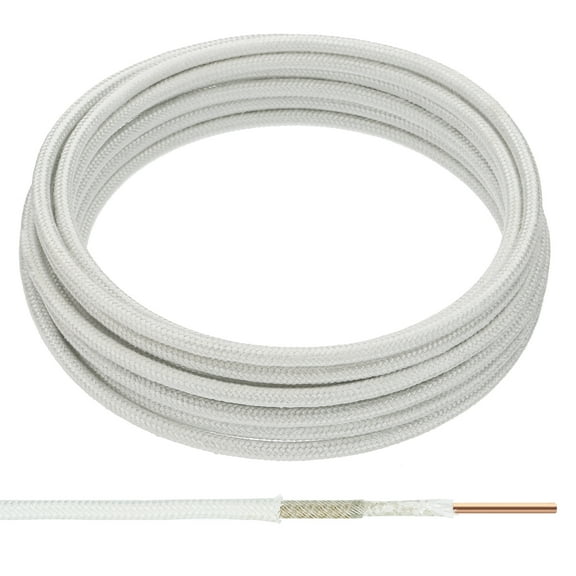 Uxcell 16.4Ft 9AWG Mica Glass Fiber Solid Electric Wire, White