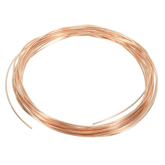 Uxcell 16.4Ft Solid Bare Copper Wire,18 Gauge 99.9% Pure Copper Wire 1mm Beading Wire Metal Plant Stem Ties (5m), 2Rolls