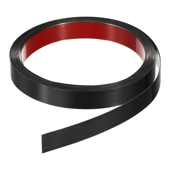 Uxcell 16.4ft x 0.79" Wall Trim Self Adhesive Stainless Steel Mirror Finish Trim, Black