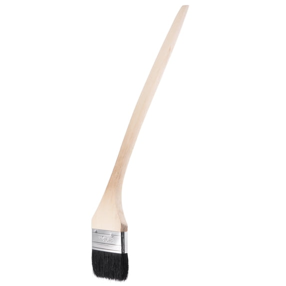 Uxcell 16.5" Length 3" Width Bristle with Long Wood Handle Black Bent Radiator Paint Brush