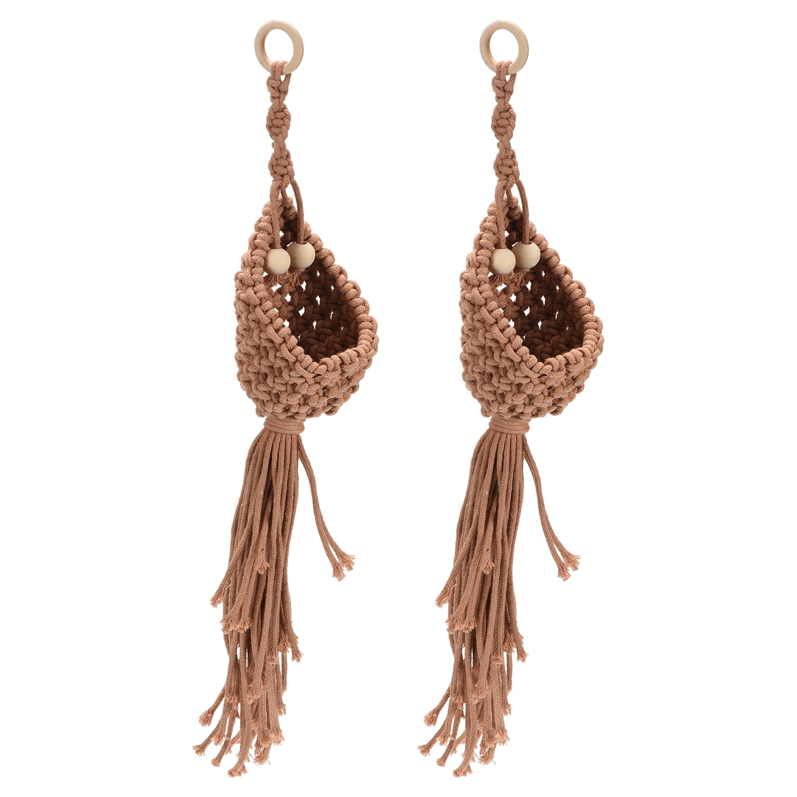 Uxcell 16.5" Macrame Hanging Planter Indoor Air Plant Holder, Pink 2 Pack -  Walmart.com