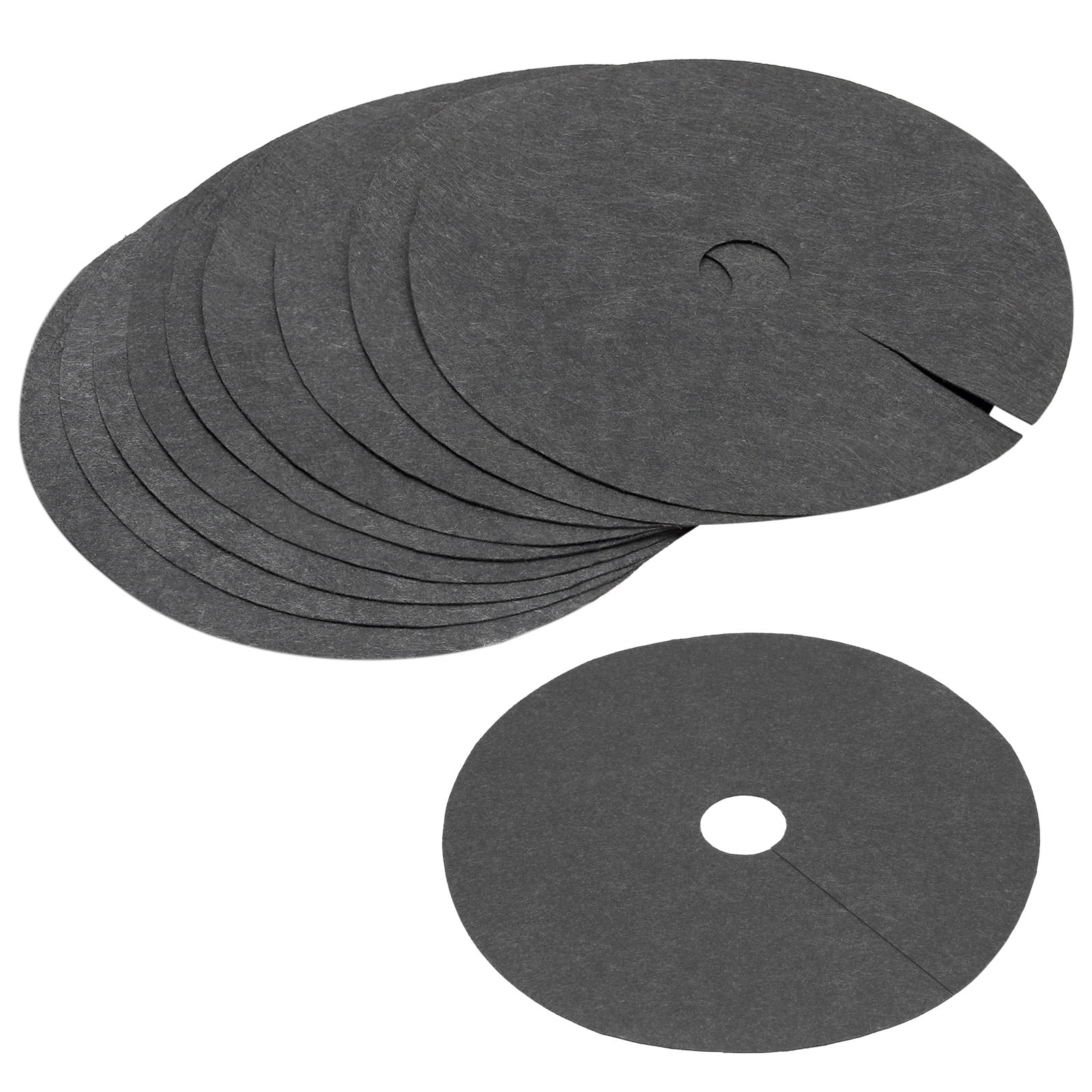Uxcell 16.54" Tree Mulch Ring Nonwoven Tree Protector Mat Plant Cover Black 10pcs