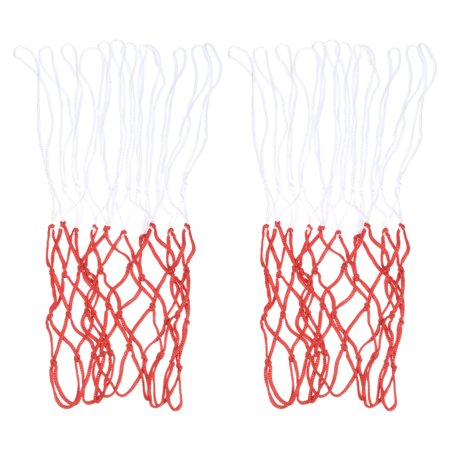 Uxcell 16.9" 5.5mm PP Basketball Hoop Rim Net Replacement for Indoor Outdoor, White Red 2 Pack