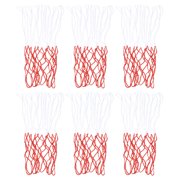 Uxcell 16.9" 5.5mm PP Basketball Hoop Rim Net Replacement for Indoor Outdoor, White Red 6 Pack