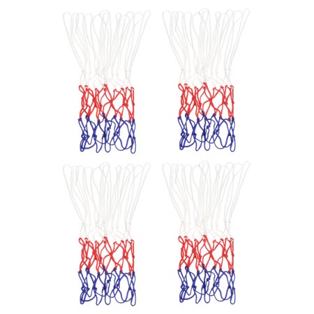 Uxcell 16.9" 5.5mm PP Basketball Hoop Rim Net Replacement for Indoor Outdoor, White Red Blue 4 Pack