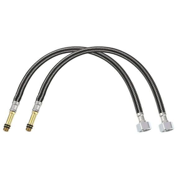 Uxcell 16" Faucet Supply Line Connector, G1/2 Female x M10 Male Braided 304 Stainless Steel Water Supply Hose, 2 Pack