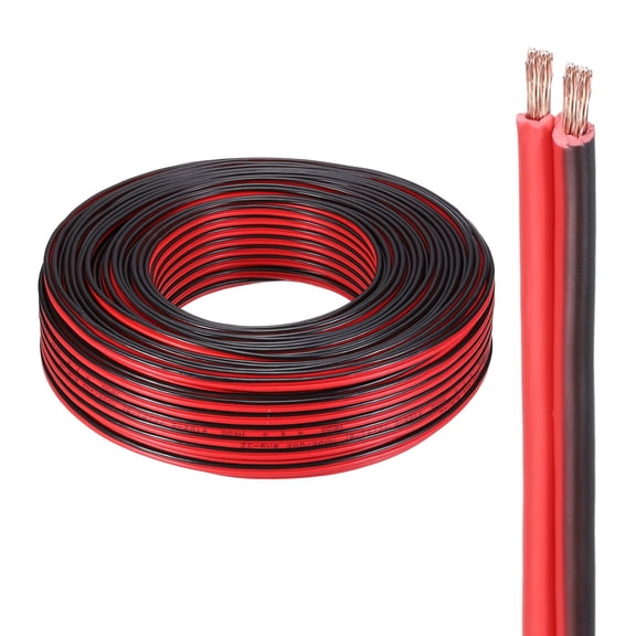Uxcell 16 Gauge 2 Conductors Electrical Wire, 300ft Red Black Cable Copper Clad Aluminum Wire, Flexible Extension Cord for Speaker LED Strips Lamp Automotive