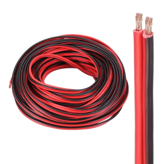 Uxcell 16 Gauge 2 Conductors Electrical Wire, 75ft Red Black Cable Copper Clad Aluminum Wire, Flexible Extension Cord for Speaker LED Strips Lamp Automotive