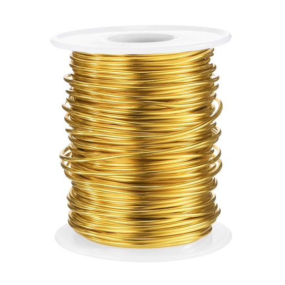 Uxcell 16 Gauge Aluminum Craft Wire 1.5mm 98.5ft Flexible Bendable Anodized Metal Jewelry Sculpting Wire for Jewelry Making Modelling Craft DIY, Yellow
