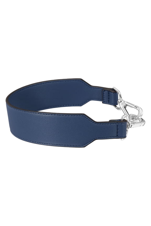 16 Inch Leather Purse Strap, Plain Pattern Short Leather Handbag Strap Replacement with Silver Buckle for Women DIY Handbags Underarm Bags Shoulder Bags, Blue