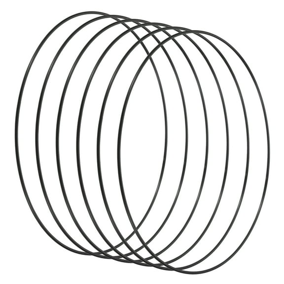 Uxcell 16 Inch Round Dream Catcher Rings, 6 Pcs Metal Christmas Macrame Wreath Floral Ring Hoop, Black