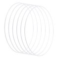 thumbnail image 1 of Uxcell 16 Inch Round Dream Catcher Rings, 6 Pcs Metal Christmas Macrame Wreath Floral Ring Hoop, White, 1 of 7