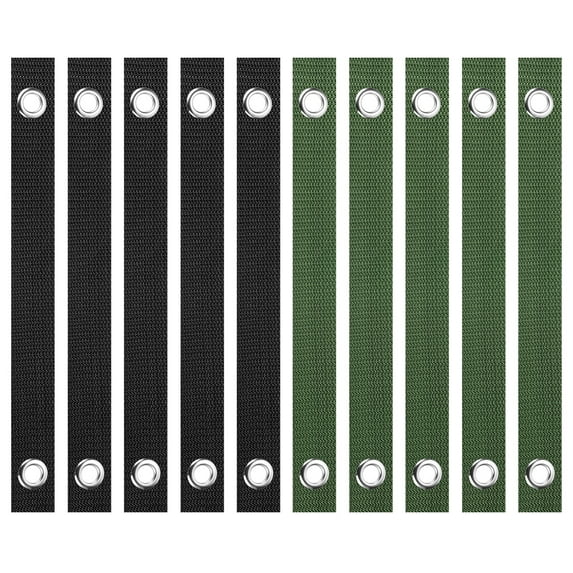 Uxcell 16 Inch Tree Straps for Staking, 20 Pack Tree Support Straps with Grommets, Black, Olive Green